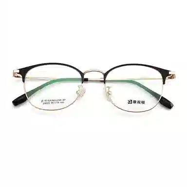 【联系客服可配度数】 康视顿 韩版潮钛小脸复古框 钛β钛板材脚套 眉毛框/眉线框 光学镜架 女款