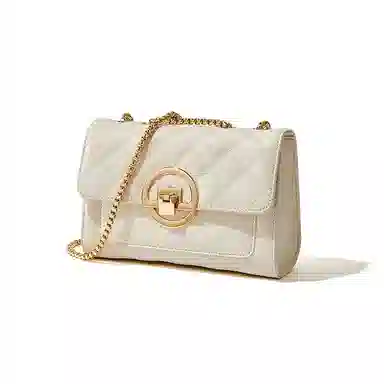 红蜻蜓 经典复古潮流时尚小众简约高级感通勤百搭菱格大容量 牛皮真皮 链条小方包斜挎单肩包 常规 女款 黑色/白色