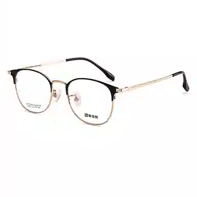 【联系客服可配度数】 康视顿 韩版潮钛小脸复古框 钛β钛板材脚套 眉毛框/眉线框 光学镜架 女款