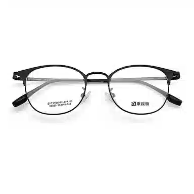 【联系客服可配度数】 康视顿 韩版潮钛小脸复古框 钛β钛板材脚套 眉毛框/眉线框 光学镜架 女款