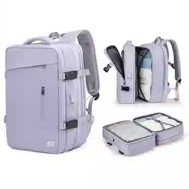 轻骑者 时尚休闲多功能短途旅游出差户外露营防泼水干湿分离可扩容 织物 旅行包电脑包书包背包双肩包 常规 男女同款情侣款 多色