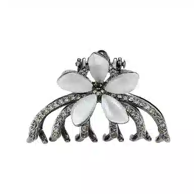 左欧 中号抓夹半扎发花朵后脑勺鲨鱼夹子顶夹 合金 发夹 女款