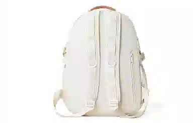 音魅 大容量日韩学生上课通勤 织物 双肩包 女款 白色/黄色 大号