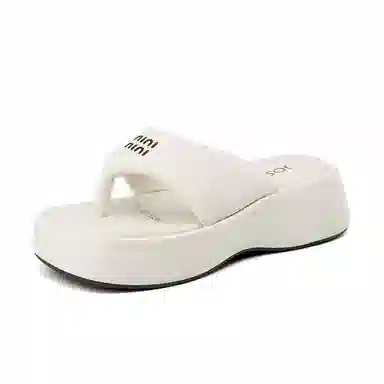 卓诗尼 简约百搭 橡胶底 防滑人字拖鞋 女款