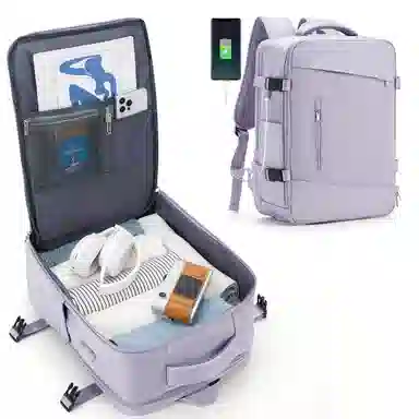 轻骑者 时尚休闲多功能短途旅游出差户外露营防泼水干湿分离可扩容 织物 旅行包电脑包书包背包双肩包 常规 男女同款情侣款 多色