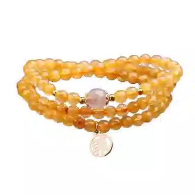 盈满堂 金发晶三圈 小众设计 简约 事业 水晶 手串 女款