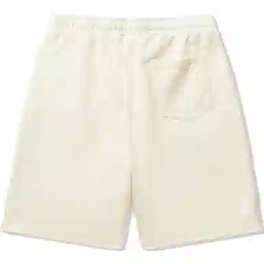 中国李宁 纯色中腰系带直筒宽松直筒休闲短裤 男款 米白色