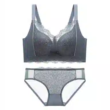 芬腾 无钢圈调整型聚拢大小胸可穿防下垂上托收副乳文胸三角内裤内衣裤套装 女款