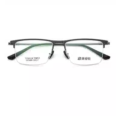 【联系客服可配度数】 康视顿 商务近视休闲半框防蓝光 β钛铝镁钛 眉毛框/眉线框 光学镜架 男款