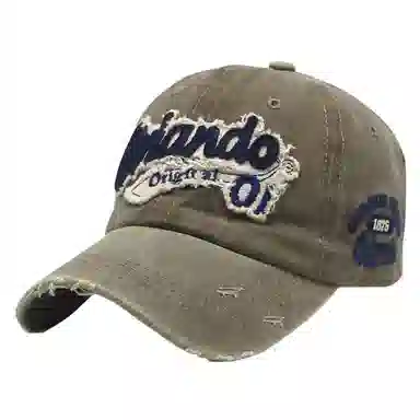 八小万 复古做旧破洞辣妹网红 棉 鸭舌帽 女款