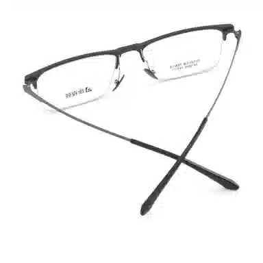 【联系客服可配度数】 康视顿 商务近视休闲半框防蓝光 β钛铝镁钛 眉毛框/眉线框 光学镜架 男款