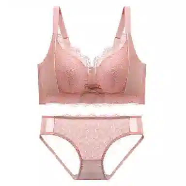 芬腾 无钢圈调整型聚拢大小胸可穿防下垂上托收副乳文胸三角内裤内衣裤套装 女款