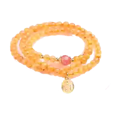 盈满堂 小众设计 金发晶三圈 水晶 手串 女款