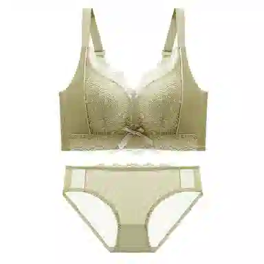 芬腾 无钢圈调整型聚拢大小胸可穿防下垂上托收副乳文胸三角内裤内衣裤套装 女款