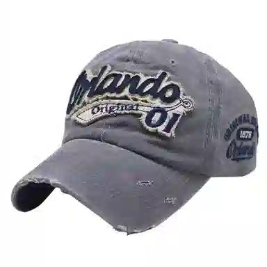 八小万 复古做旧破洞辣妹网红 棉 鸭舌帽 女款