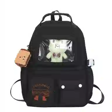 醇龙 日系大容量高颜值 尼龙 书包背包双肩包 常规 男女同款情侣款 米白/黄/蓝/黑