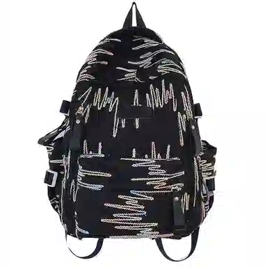 行途 大容量时尚双肩包休闲百搭尼龙男女背包高中生校园学生 多色