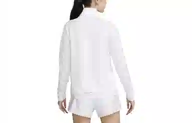 Nike Swoosh Half-Zip Long Sleeve Tee White