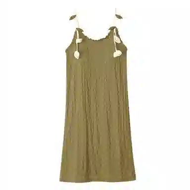 歌倩雅 薄款亲肤舒适无袖睡裙 女款 绿色