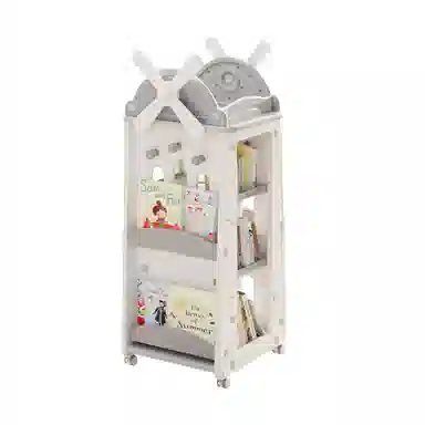 曼龙 风车儿童书架 家用收纳旋转绘本架宝宝阅读收纳架 早教益智玩具