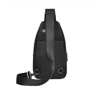 老人头 美式复古腰包 潮牌男士鹿头单肩斜挎包休闲 胸包 常规 男款 黑色