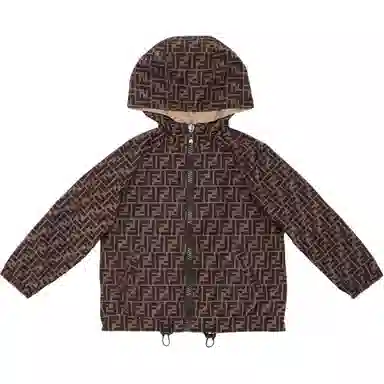 Fendi SS24 Logo Hoodie Jacket Beige