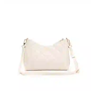 红蜻蜓 时尚菱格链条包小众设计简约百搭 聚氨酯拼合成革 单肩斜挎包 常规 女款 黑色/白色