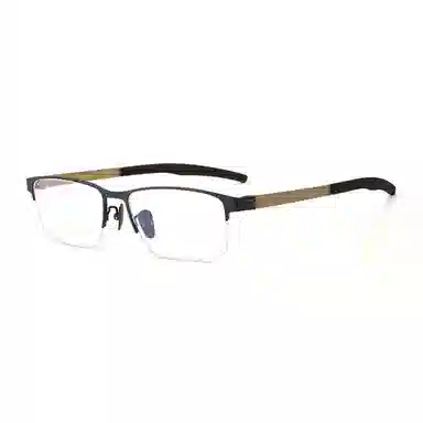 【联系客服可配度数】 康视顿 商务半框近视眼镜框 β钛 眉毛框/眉线框 光学镜架 男女同款情侣款 可选依视路凯米明月蔡司镜片