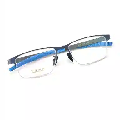 【联系客服可配度数】 康视顿 商务半框近视眼镜框 β钛 眉毛框/眉线框 光学镜架 男女同款情侣款 可选依视路凯米明月蔡司镜片