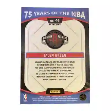 PANINI 2021-22 prizm 75 RC