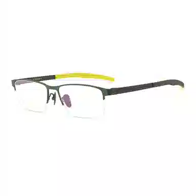 【联系客服可配度数】 康视顿 商务半框近视眼镜框 β钛 眉毛框/眉线框 光学镜架 男女同款情侣款 可选依视路凯米明月蔡司镜片