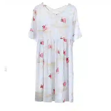 雅鹿 透气宽松印花短袖睡裙 女款