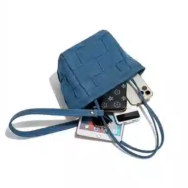 TAMATHA Denim Blue Woven Bucket Bag