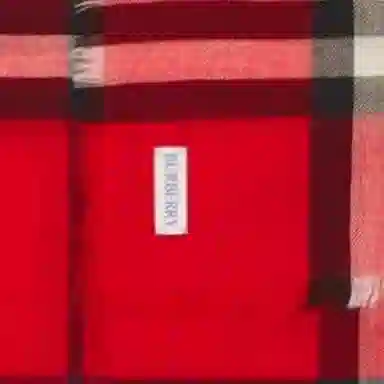 Burberry Check Wool Scarf Scarlet
