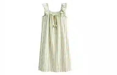 歌倩雅 凉感型亲肤舒适透气无袖睡裙 女款 绿色