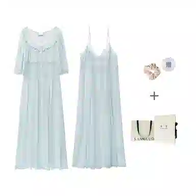 桑罗 纯色蕾丝拼接纯欲风睡衣套装 女款