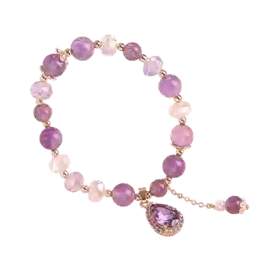 盈满堂 优雅精致爱心 水晶 玉石手串 女款