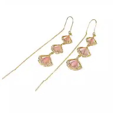 卡铂雅 金色宝石轻奢设计极简高级感港风气质轻奢 铜 耳环 女款