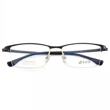 康视顿 近视商务大脸 钛β钛板材镜架 不规则形 光学镜架 男款 黑色