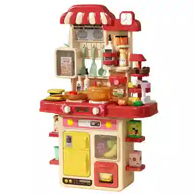 益米 儿童迷你厨房过家家 喷雾出水 带灯光音乐 仿真模拟做饭 智能玩具