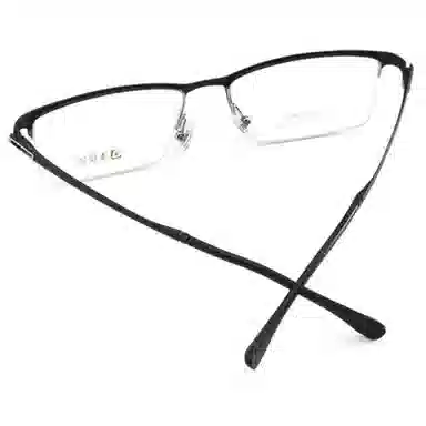 康视顿 近视商务大脸 钛β钛板材镜架 不规则形 光学镜架 男款 黑色