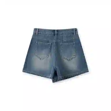 森马 纯色拉链简约牛仔短裤 女款