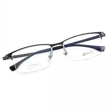 康视顿 近视商务大脸 钛β钛板材镜架 不规则形 光学镜架 男款 黑色
