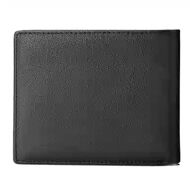 老人头 横款多卡位卡包 头层牛皮 短款钱夹钱包 男款 黑色