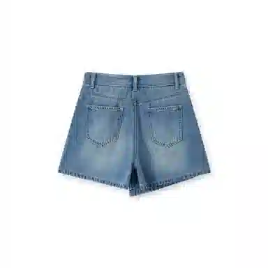森马 纯色拉链简约牛仔短裤 女款