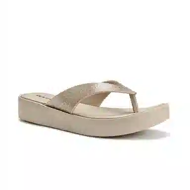 罗敷 厚底外出防滑简约时尚夹趾人字拖鞋 女款