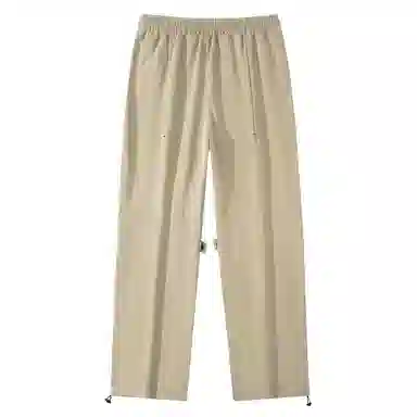 三体 简约字母印花基础宽松可调节裤脚直筒纯色阔腿百搭美式复古高街潮牌时尚舒适显瘦薄款透气日常多巴胺休闲裤 男女同款