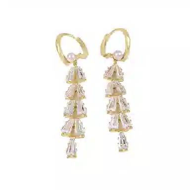 卡铂雅 时尚 潮流时尚潮流设计极简高级感港风气质复古 铜 珍珠 耳环 女款