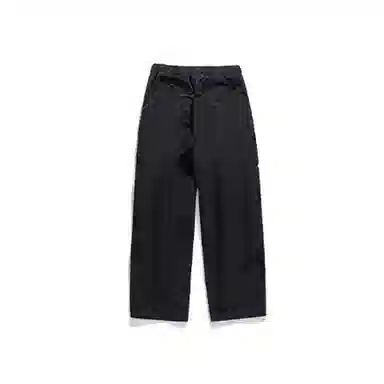 白卷 纯色简约侧边口袋设计宽松休闲裤 男女同款