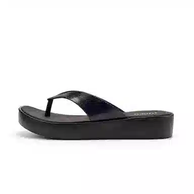 罗敷 厚底外出防滑简约时尚夹趾人字拖鞋 女款